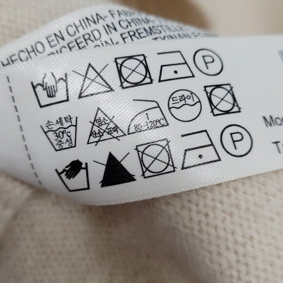 Massimo Dutti Beige Wool Cashmere Crew Neck Pullover Sweater Size Medium M - Picture 11 of 11